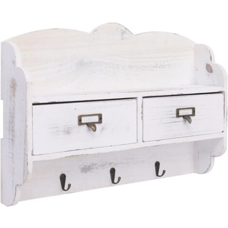 Wall Mounted Coat Rack White 50x10x34 cm Wood vidaXL
