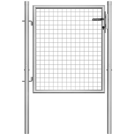 Garden Gate Galvanised Steel 105x75 cm Silver vidaXL