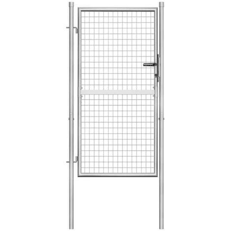 Garden Gate Galvanised Steel 105x150 cm Silver vidaXL