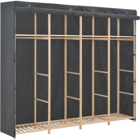 Wardrobe Grey 200x40x170 cm Fabric vidaXL