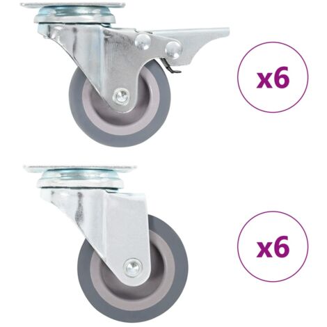 12 pcs Swivel Casters 50 mm vidaXL