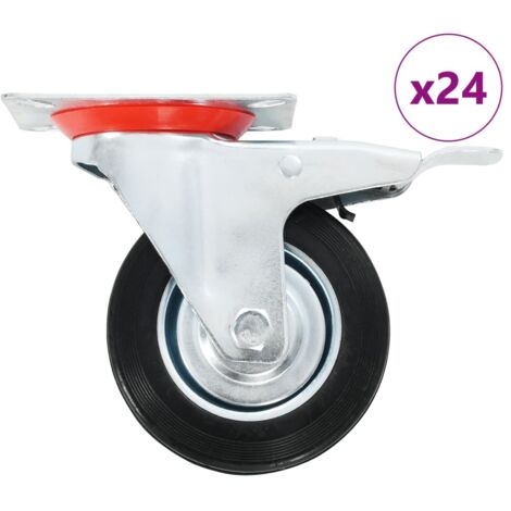 24 pcs Swivel Casters 100 mm vidaXL
