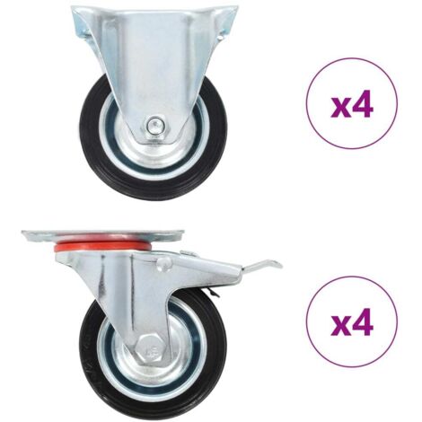 8 pcs Casters 75 mm vidaXL