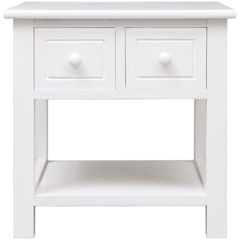 Side Table White 40x40x40 cm Paulownia Wood vidaXL