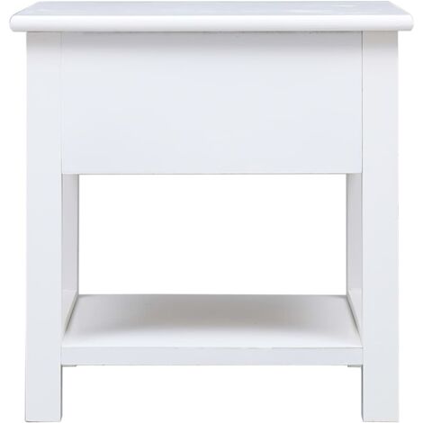 Side Table White 40x40x40 cm Paulownia Wood vidaXL