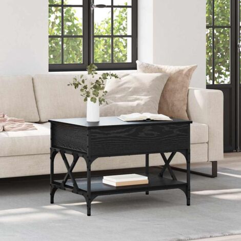 Coffee Table Black Oak 70 x 50 x 50 cm Engineered Wood vidaXL