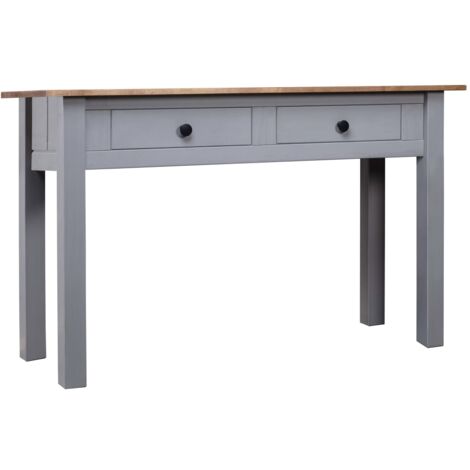 Console Table Grey 110x40x72 cm Solid Pine Wood Panama Range vidaXL