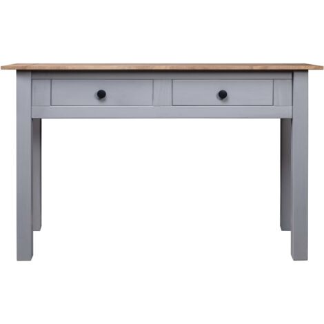 Console Table Grey 110x40x72 cm Solid Pine Wood Panama Range vidaXL