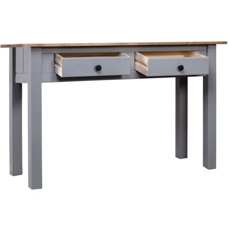 Console Table Grey 110x40x72 cm Solid Pine Wood Panama Range vidaXL