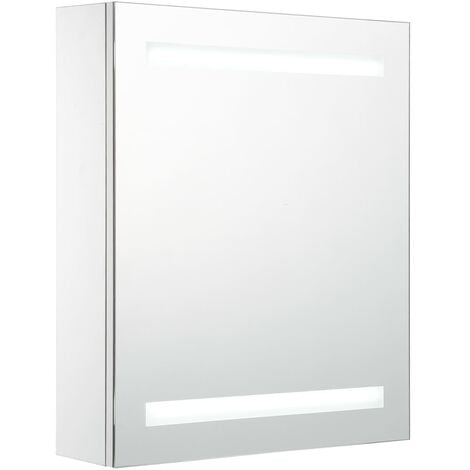 vidaXL LED Bathroom Mirror Cabinet 50x13.5x60 cm - White