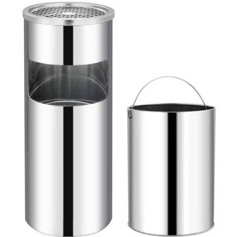 Ashtray Dustbin Hotel 30 L Stainless Steel vidaXL