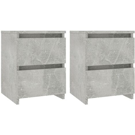 Bedside Cabinets 2 pcs Concrete Grey 30x30x40 cm Engineered Wood vidaXL
