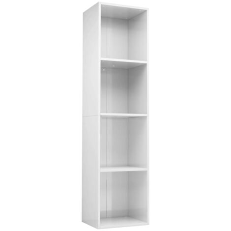 Book Cabinet Tv Cabinet High Gloss White X X Cm Engineered Wood Vidaxl