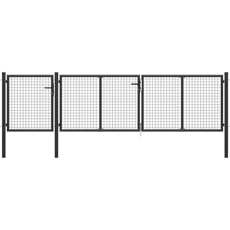 Garden Gate Steel 400x75 cm Anthracite vidaXL