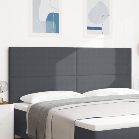 LED Headboard with LED Strip Lights Dark grey 200 cm Fabric vidaXL (1/5)