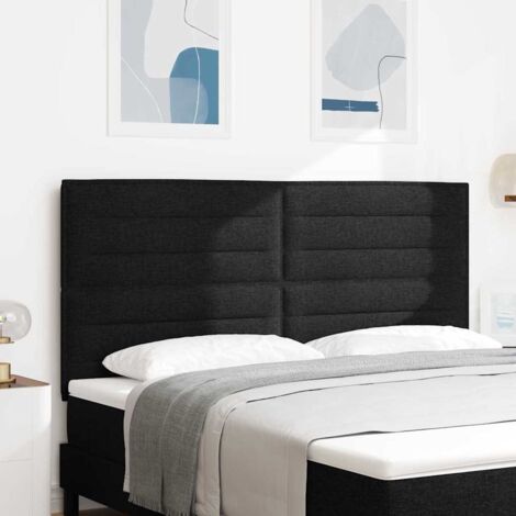 Headboard Lines Design Black 180 cm Fabric vidaXL (1/5)
