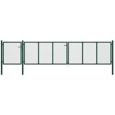 Garden Gate Steel 500x75 cm Green vidaXL