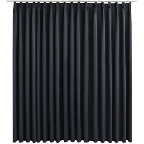 Blackout Curtain with Hooks Black 290x245 cm vidaXL