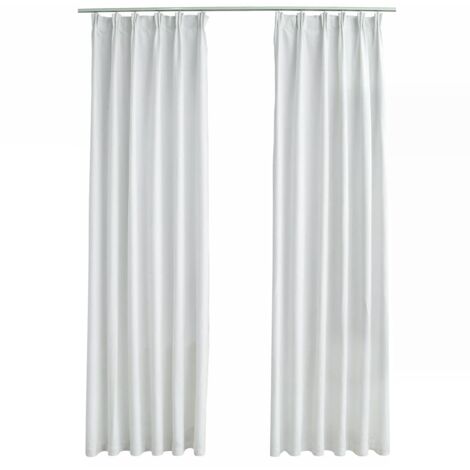 Blackout Curtains with Hooks 2 pcs Off White 140x225 cm vidaXL (1/5)