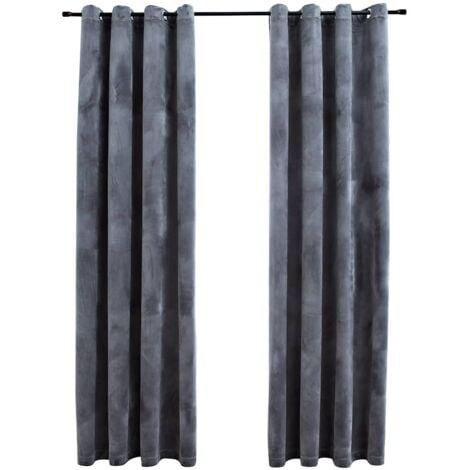 Blackout Curtains with Rings 2 pcs Velvet Anthracite 140x175 cm vidaXL