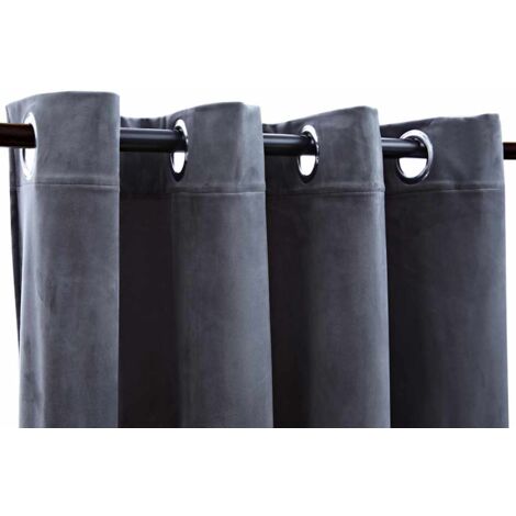 Blackout Curtains with Rings 2 pcs Velvet Anthracite 140x225 cm vidaXL