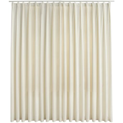 Blackout Curtain with Hooks Velvet Cream 290x245 cm vidaXL