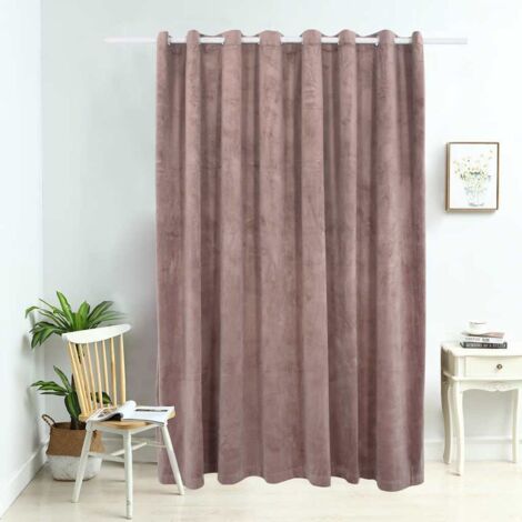 Blackout Curtain with Metal Rings Velvet Antique Pink 290x245 cm vidaXL
