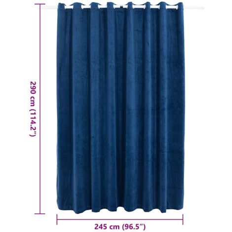 Blackout Curtain with Metal Rings Velvet Dark Blue 290x245 cm vidaXL