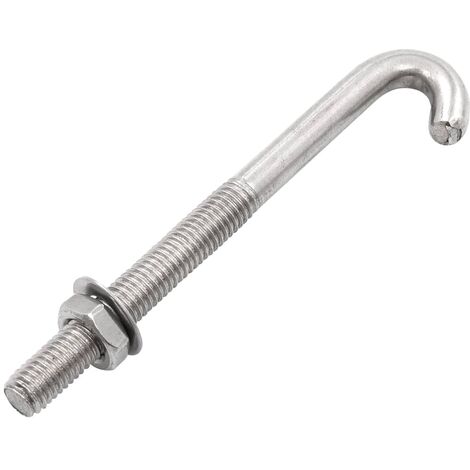 Anchored J-Bolt w/Nut and Washer M8x100 mm 25 Sets vidaXL