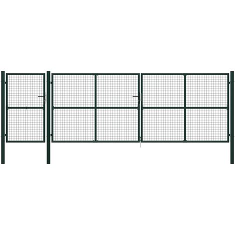 Garden Gate Steel 500x150 cm Green vidaXL
