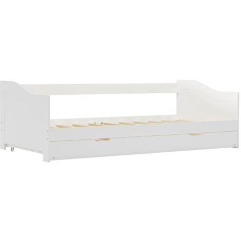 Pull-out Sofa Bed Frame without Mattress White Pinewood 90x200 cm vidaXL