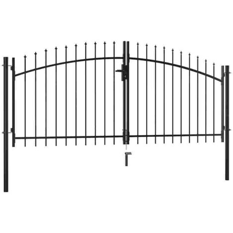 Double Door Fence Gate with Spear Top 300x150 cm vidaXL