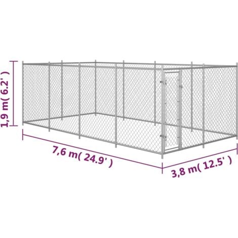 Outdoor Dog Kennel 8x4x2 m vidaXL