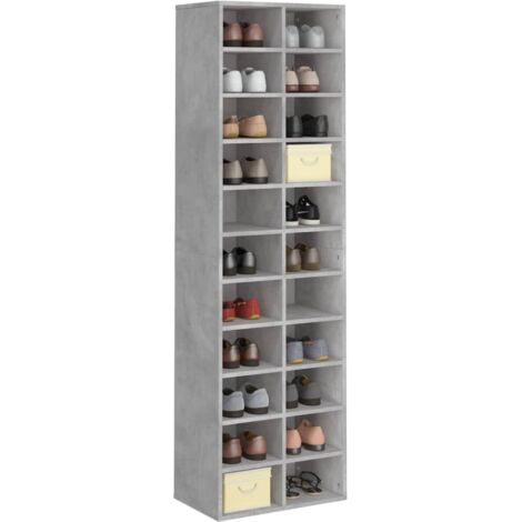Shoe Cabinet Concrete Grey 54x34x183 cm Engineered Wood vidaXL