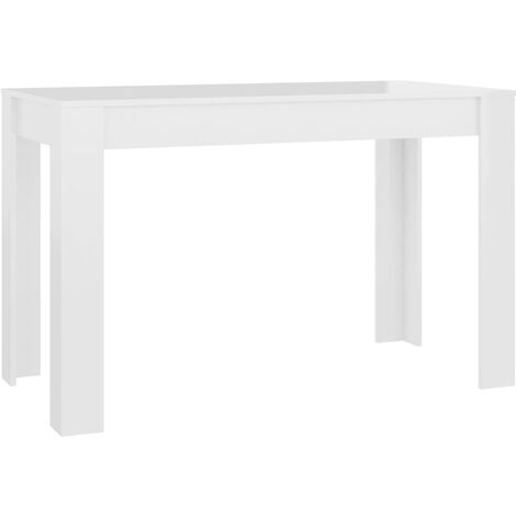 vidaXL Dining Table 120x60x76 cm Chipboard High Gloss White - White