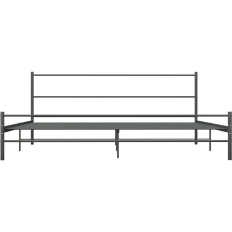 284684  Bed Frame without Mattress Grey Metal 180x200 cm Super King vidaXL