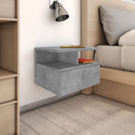 Floating Nightstand Concrete Grey 40x31x27cm Engineered Wood vidaXL