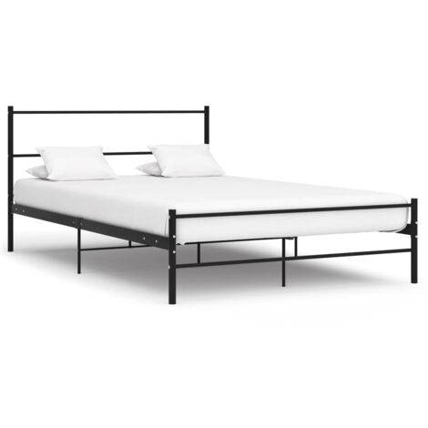 Bed Frame Black Metal 160x200 cm vidaXL