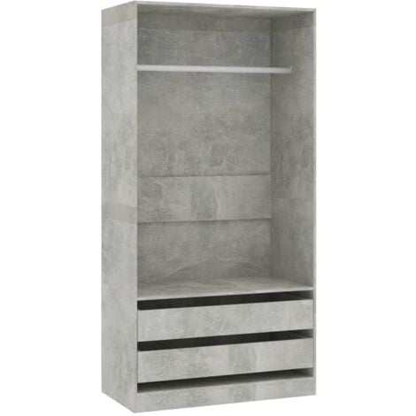 vidaXL Wardrobe Concrete Grey 100x50x200 cm Chipboard - Grey