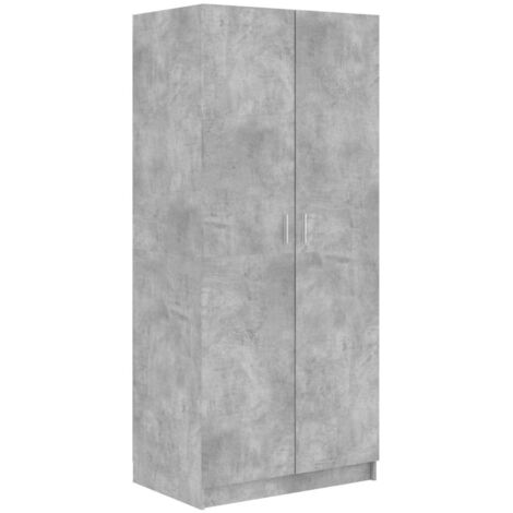 Wardrobe Concrete Grey 80x52x180 cm Engineered Wood vidaXL
