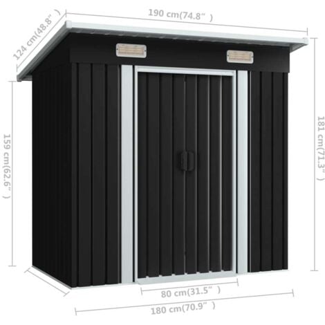 Garden Shed Anthracite Steel vidaXL