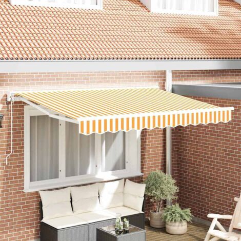Awning Frame Yellow and White 250 x 200 cm vidaXL