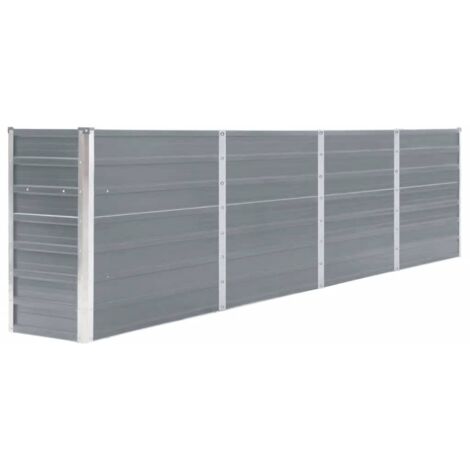 Raised Garden Bed 320x40x77 cm Galvanised Steel Grey vidaXL