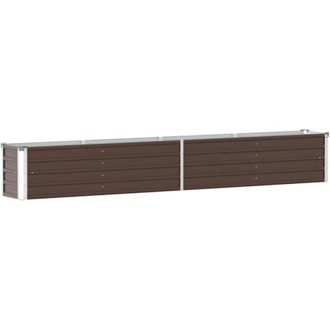 Garden Raised Bed Galvanised Steel 320x40x45 cm Brown vidaXL