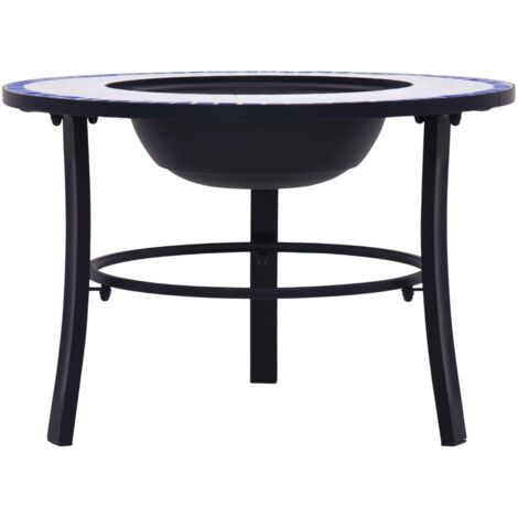 Mosaic Fire Pit Blue and White 68cm Ceramic vidaXL