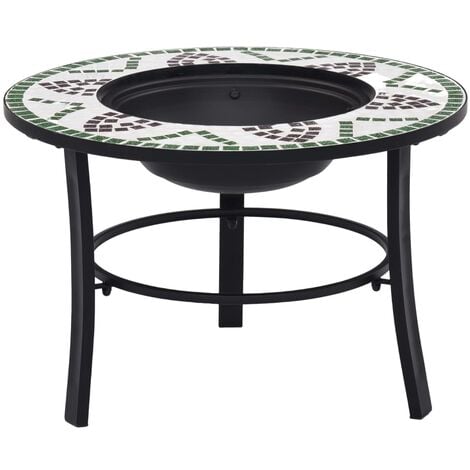 Mosaic Fire Pit Green 68cm Ceramic vidaXL