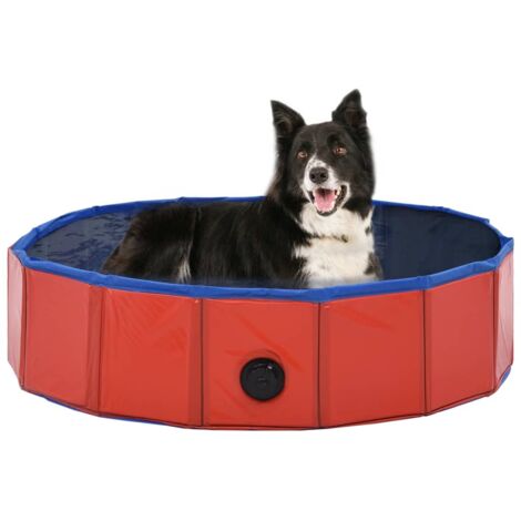 Foldable Dog Swimming Pool Red 80x20 cm PVC vidaXL