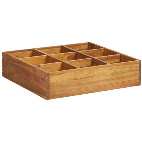 Herb Garden Raised Bed Solid Acacia Wood 60x60x15 cm vidaXL