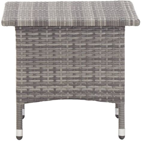 Tea Table Grey 50x50x47 cm Poly Rattan vidaXL