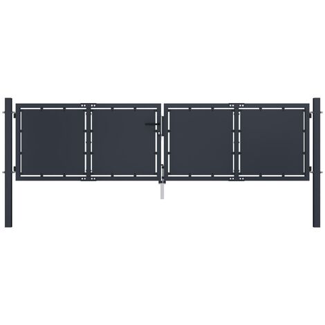 Garden Gate Steel 300x75 cm Anthracite vidaXL